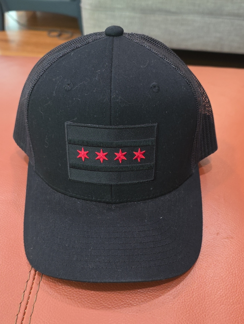 Chicago Black Mesh Trucker Hat